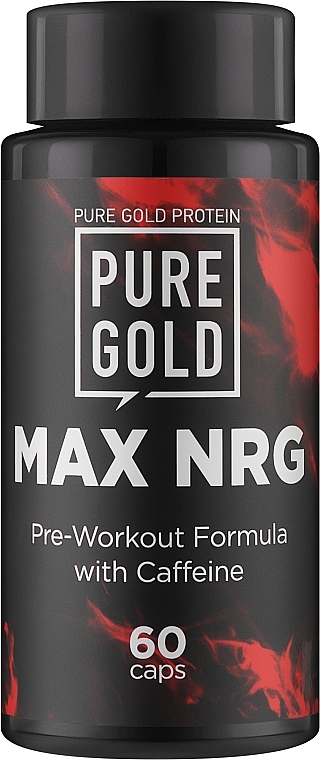 Передтренувальний комплекс "Max NRG", у капсулах - PureGold Pre-Workout Formula With Caffeine — фото N1