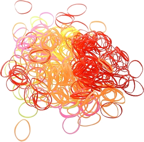 Эластичные резинки для плетения волос в круглом тубусе, разноцветные, оранжево-желтые - Cosmo Shop CS038RY — фото N1
