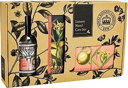 Парфумерія, косметика Набір - The English Soap Company Kew Gardens Bergamot & Ginger Hand Care Gift Box (soap/240g + h/cr/75ml + san/100ml)