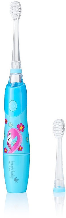 Електрична зубна щітка "Flashing Fun" 3+, фламінго - Brush-Baby KidzSonic Electric Toothbrush — фото N1