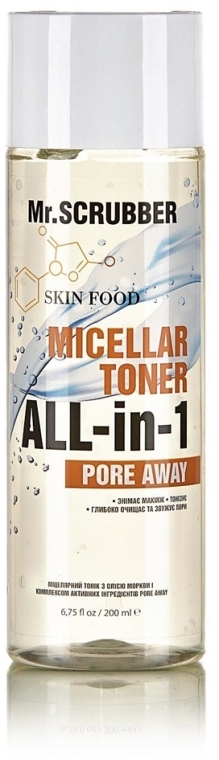 Мицеллярный тоник с маслом моркови - Mr.Scrubber Skin Food Micellar Toner Pore Away — фото N1
