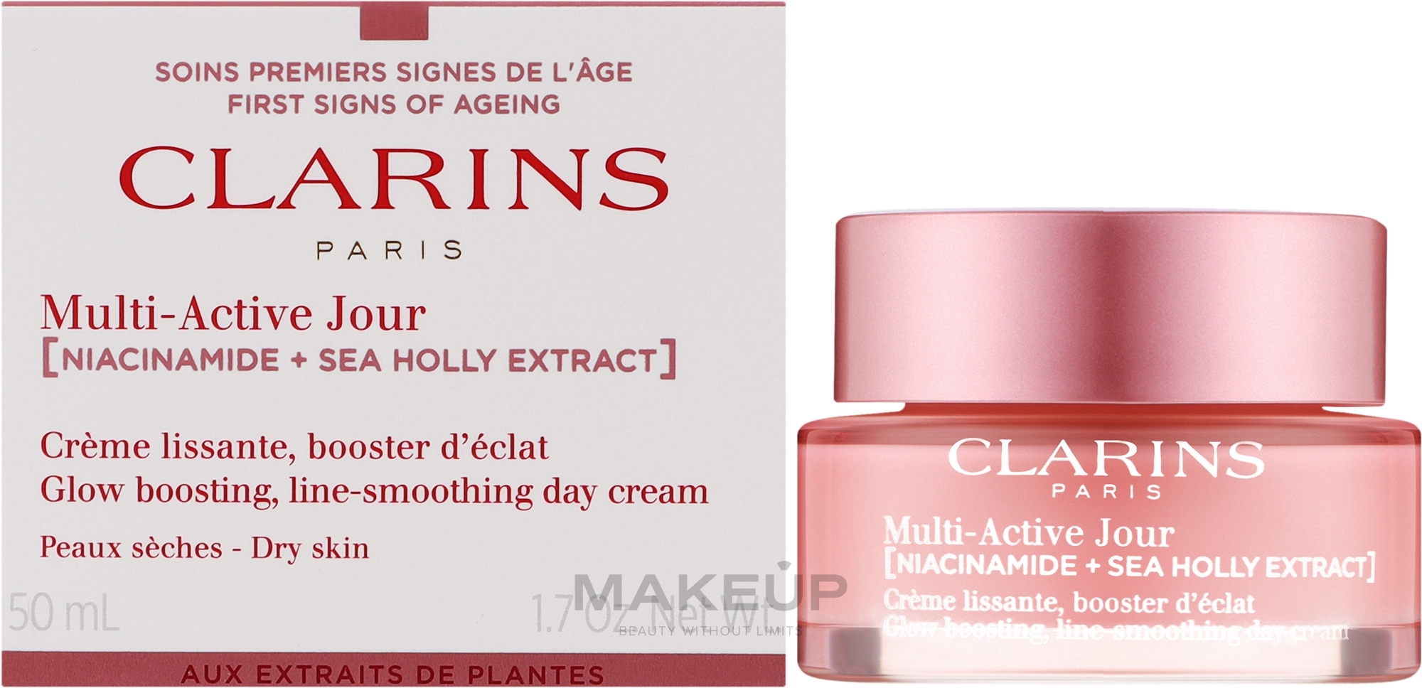 Дневной крем для сухой кожи - Clarins Multi-Active Jour Niacinamide+Sea Holly Extract Glow Boosting Line-Smoothing Day Cream Dry Skin — фото 50ml