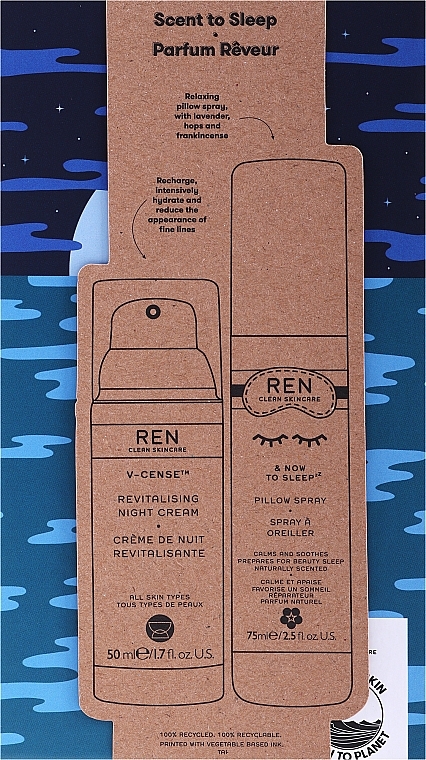 Набір - Ren Scent To Sleep Gift Set (spray/75ml + cr/50ml) — фото N1