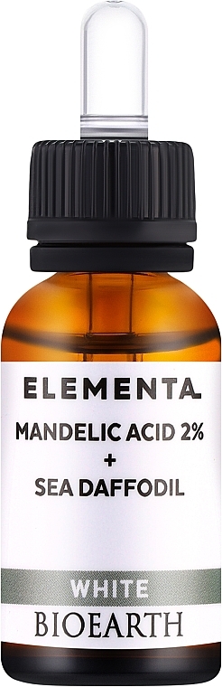 Сыворотка для лица "Миндальная кислота 2% + Морской нарцисс" - Bioearth Elementa White Mandelic Acid 2% + Sea Daffodil