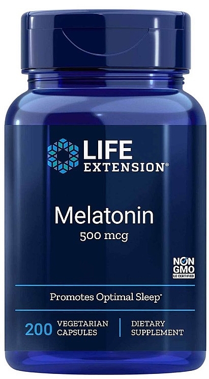 Пищевая добавка "Мелатонин", 500 мкг - Life Extension Melatonin 500 mcg — фото N1