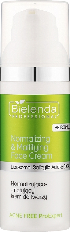 Нормалізувальний і матувальний крем для обличчя - Bielenda Professional Acne Free Pro Expert Normalizing And Mattifying Face Cream — фото N1