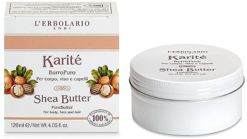 Чистое масло для тела, лица и волос "Карите" - L'Erbolario Karite Pure Shea Butter — фото N1