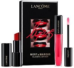 Духи, Парфюмерия, косметика Набор - Lancome Flaming Lips Kit Red (lipstick/3g + gloss/8ml)	