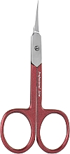 Ножиці манікюрні HM-09R, вигнуті, червоний перламутр - Beauty Luxury — фото N1