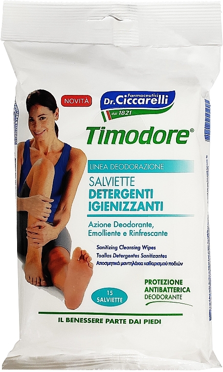 Салфетки для ног, 15шт - Timodore Sanitizing Wipes — фото N1