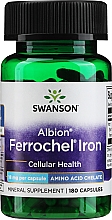 Харчова добавка "Хелатне феррохелеве залізо", 18 мг - Swanson Albion Chelated Ferrochel Iron — фото N1