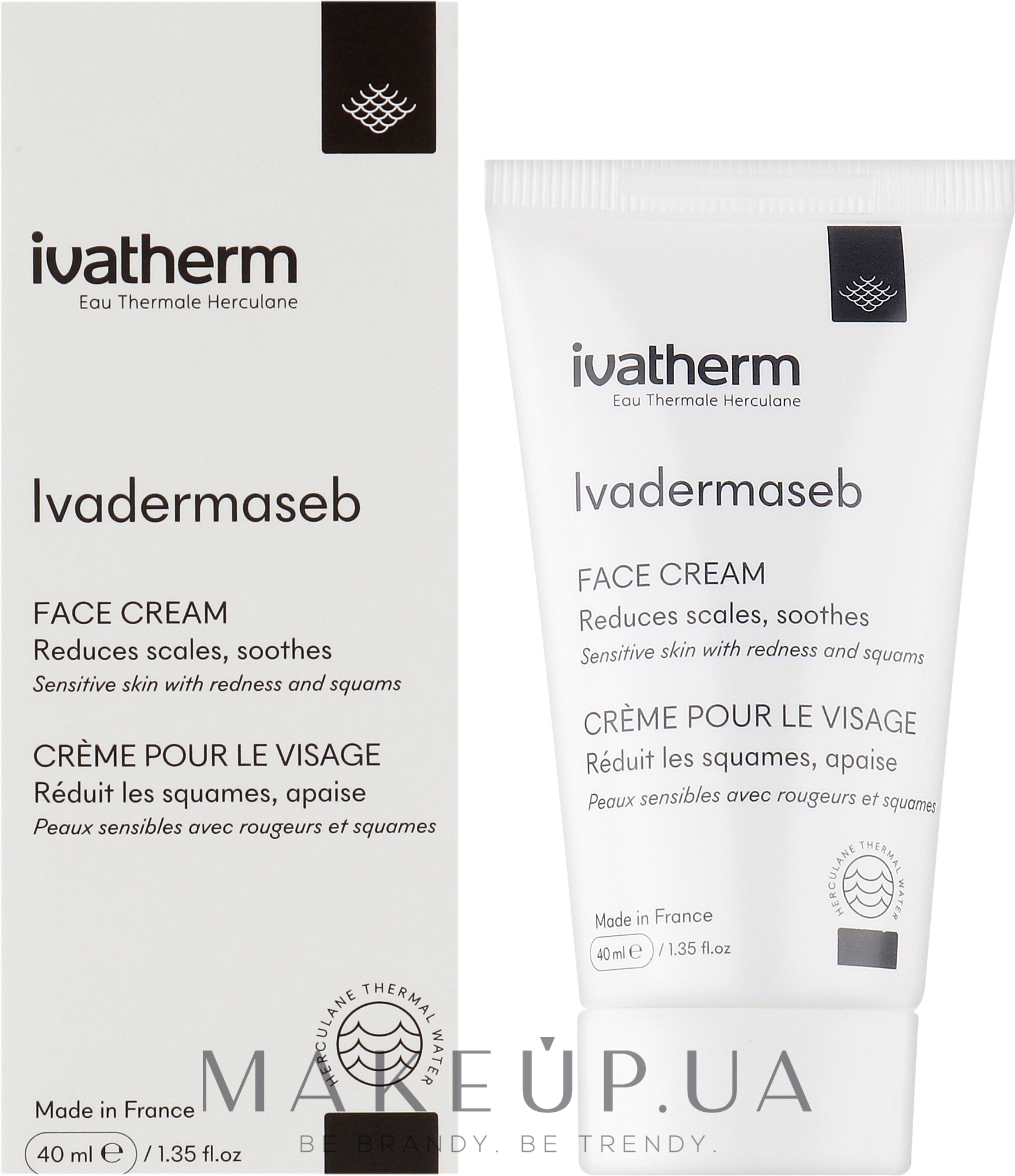 Крем для чутливої шкіри з ознаками почервоніння та лущення - Ivatherm Ivadermaseb Cream For Sensitive Skin — фото 40ml