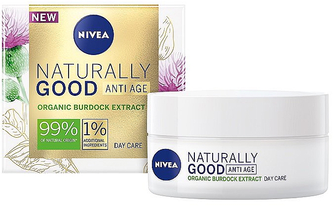 Дневной крем против морщин - NIVEA Naturally Good Anti Age Day Cream Organic Burdock Extract — фото N1