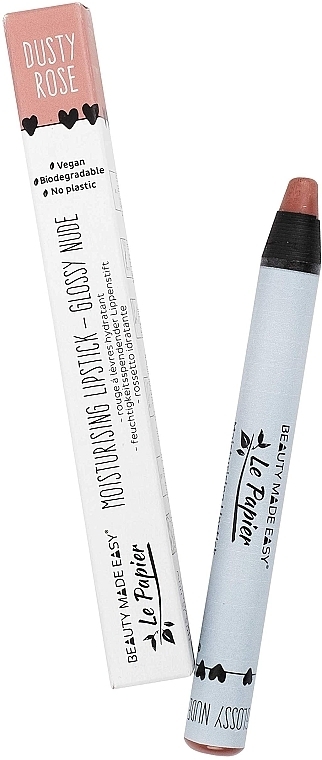 Зволожувальна помада-олівець для губ - Beauty Made Easy Le Papier Moisturizing Lipstick Glossy Nudes — фото N1