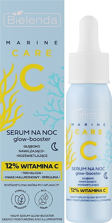 Сыворотка-усилитель сияния на ночь - Bielenda C Marine Care Night Serum Glow-Booster Deeply Moisturizing And Illuminating  — фото N2