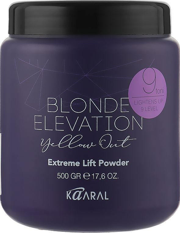Пудра осветляющая для волос до 9 уровня - Kaaral Blonde Elevation Yellow Out Extreme Lift Powder — фото N3