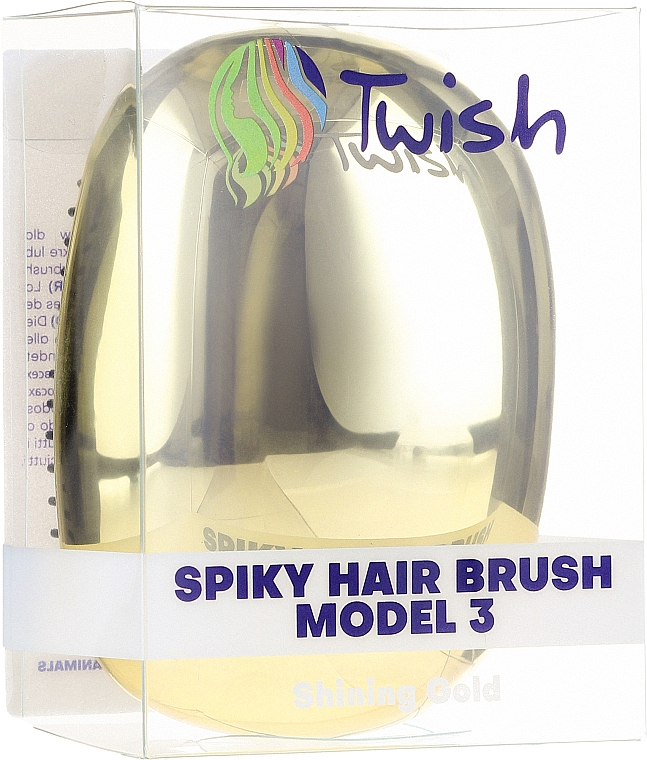 Щетка для волос, сияющая золотистая - Twish Spiky 3 Hair Brush Shining Gold — фото N4