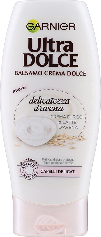 Бальзам-ополіскувач для волосся "Рисові вершки та вівсяне молоко" - Garnier Ultra Dolce Delicatezza D'Avena — фото N1