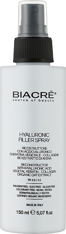Гіалуроновий спрей-догляд для волосся - Biacre Hyaluronic Filler — фото N1