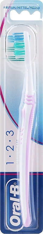 Зубна щітка, 35 середня, бузкова - Oral-B 1-2-3 Classic Care 35 Medium — фото N1