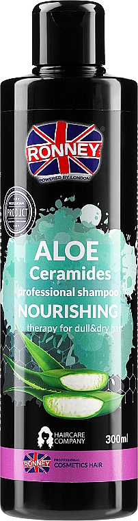 Живильний шампунь для тьмяного й сухого волосся з алое - Ronney Professional Aloe Ceramides Professional Shampoo