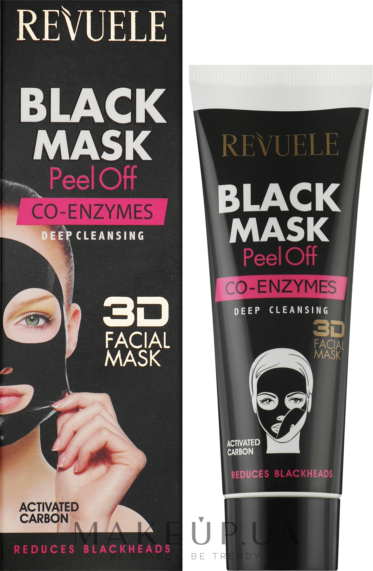 Черная маска для лица "Коэнзим Q10" - Revuele Black Mask Peel Off Co-Enzymes — фото 80ml