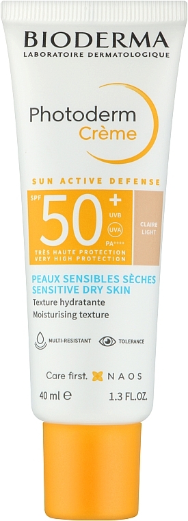 Солнцезащитный крем для чувствительной сухой кожи - Bioderma Photoderm Cream SPF50+ Sensitive Dry Skin Light — фото N1