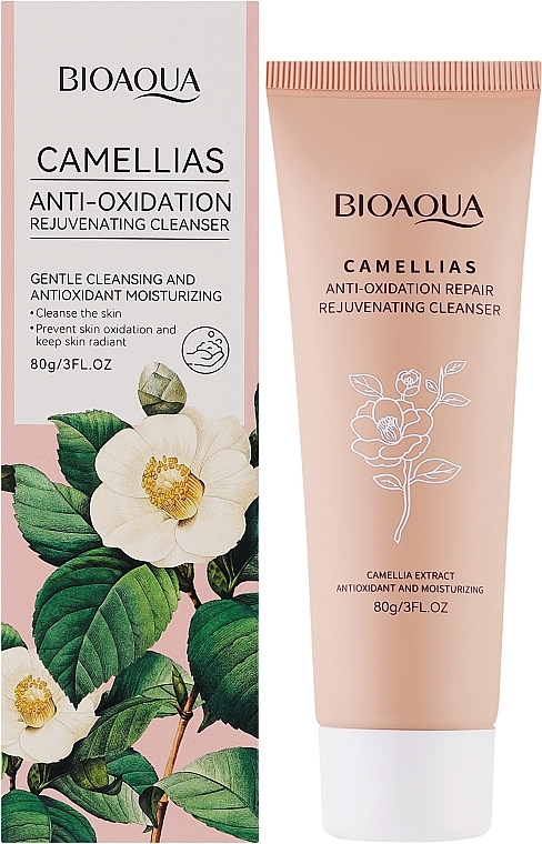 Пенка для умывания с экстрактом камелии - Bioaqua Camellias Anti-Oxidation Rejuvenating Cleanser — фото N2