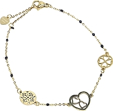 Браслет жіночий, серце і два кола, золотистий - Lolita Accessories — фото N1