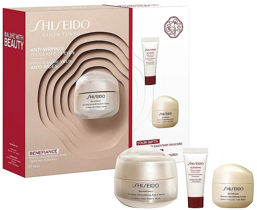 Набір - Shiseido Ginza Tokio Anti-Wrinkle Program For Eyes (f/cr/15ml + eye/cr/15ml + conc/5ml) — фото N1