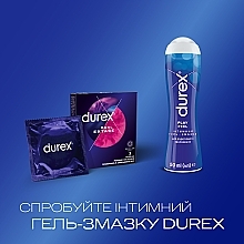 Презервативи латексні з силіконовою змазкою, рельєфні з анестетиком, 3 шт - Durex Dual Extase — фото N5