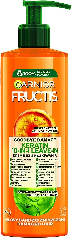 Комплексный несмываемый уход "Гудбай секущиеся кончики" 10в1 для поврежденных волос - Garnier Fructis 