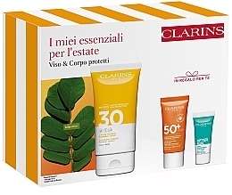 Набор - Clarins Sun Body Expert (b/cr/150ml + f/cr/30ml + gel/8ml + f/ser/1pc) — фото N2