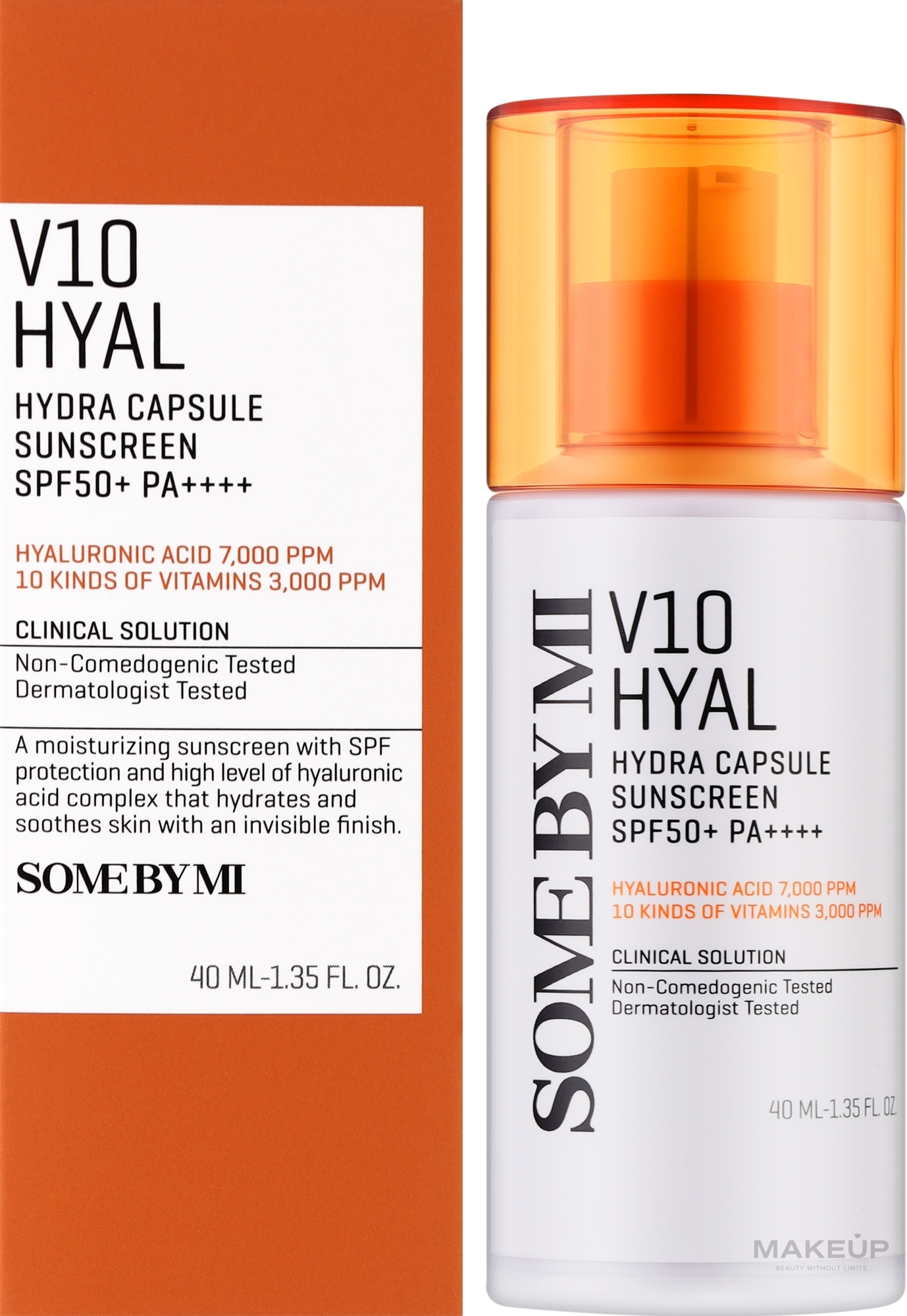 Сонцезахисний крем - Some By Mi V10 Hyal Hydra Capsule Sunscreen SPF50+ PA++++ — фото 40ml