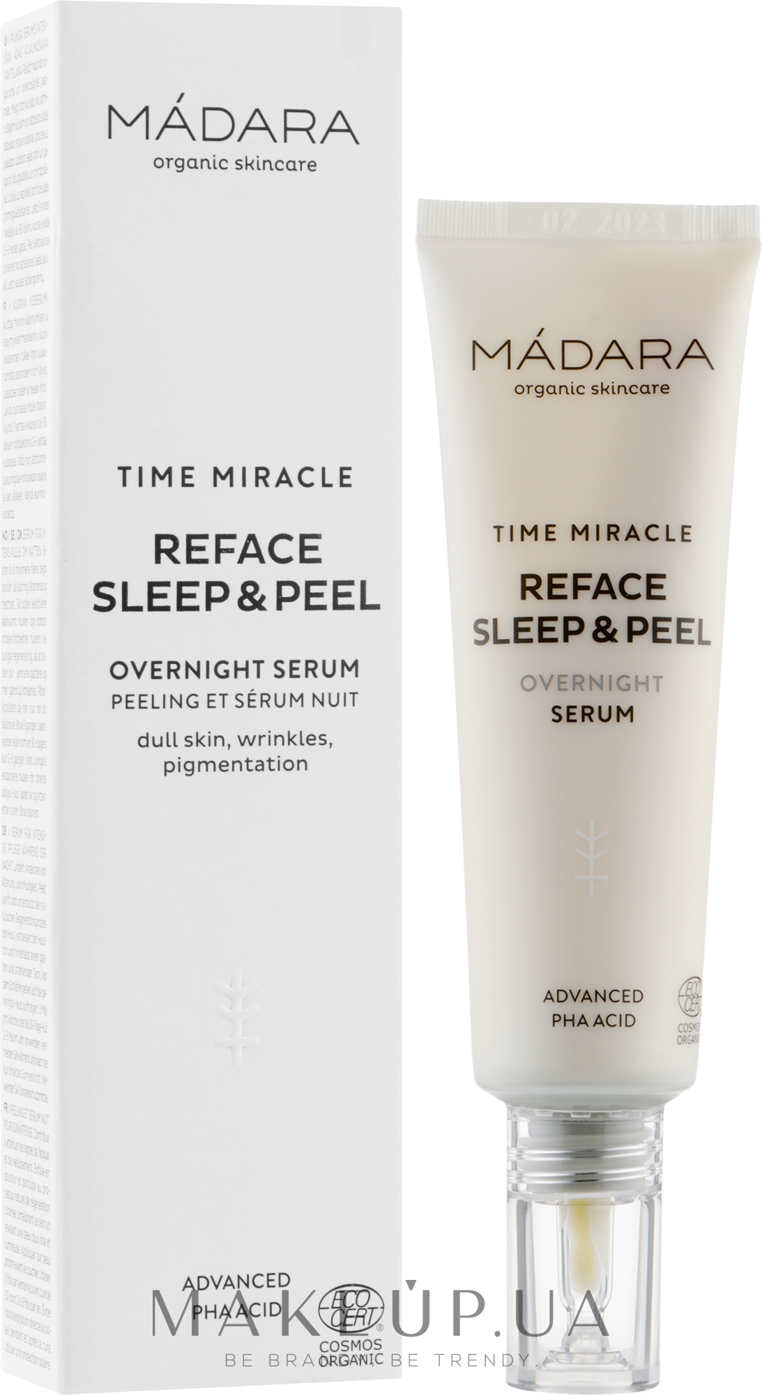 Сыворотка для интенсивного ухода ночная - Madara Cosmetics Time Miracle Reface Sleep & Peel — фото 30ml