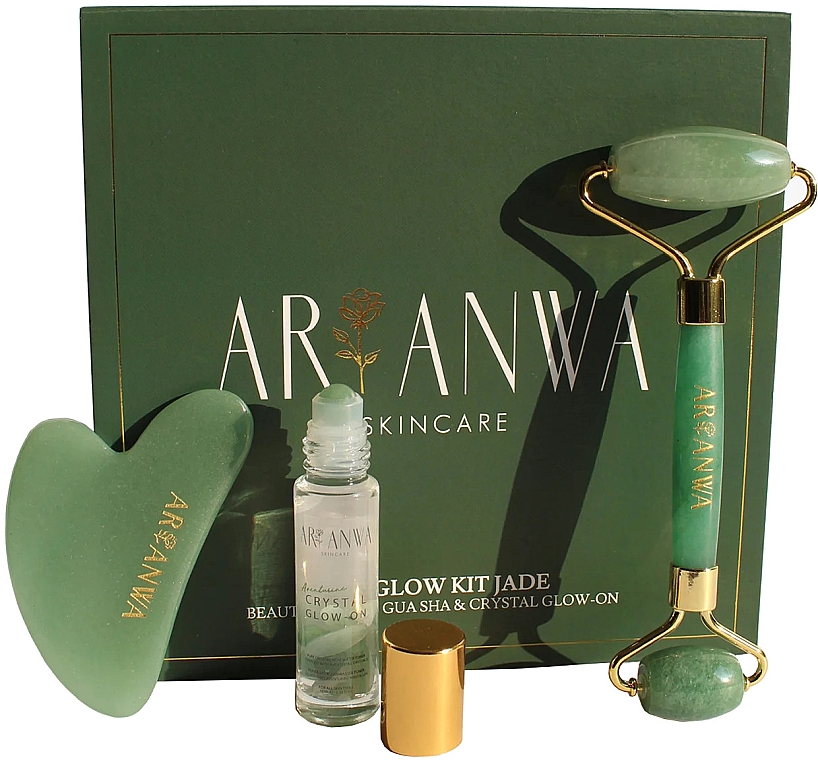 Набір - ARI ANWA Skincare The Glow Kit Jade (f/water/10ml + f/roller/1pc + f/massager/1pc) — фото N1