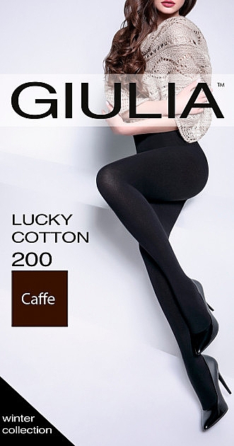 Колготки для жінок "Lucky Cotton" 200 Den, caffe - Giulia — фото N4