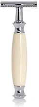 Набор для бритья - Golddachs Pure Bristle, Safety Razor Polymer Ivory Chrom (sh/brush + razor + stand) — фото N2