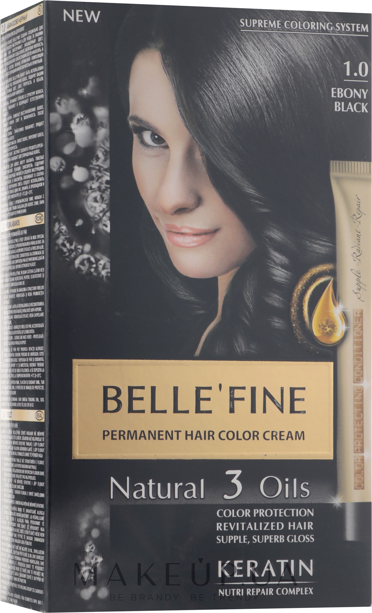Крем-фарба для волосся - Belle’Fine Natural 3 Oils Permanent Hair Color Cream — фото 1.0