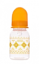 Пляшечка для годування із силіконовою соскою, 125 мл, 0+, помаранчева - Baby Team — фото N1