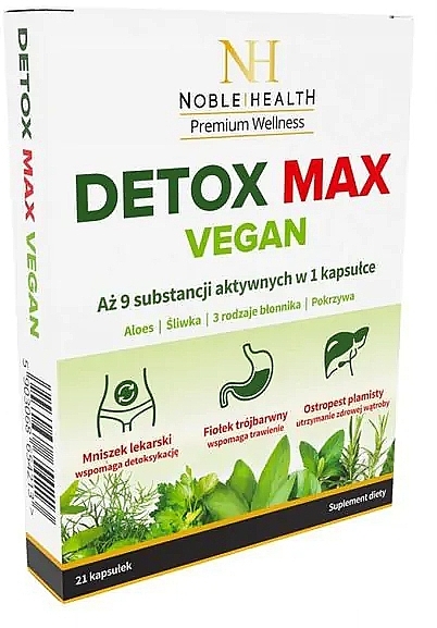 Пищевая добавка "Детокс организма" - Noble Health Detox Max Vegan — фото N1