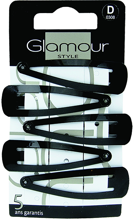 Заколки для волосся, 308, чорні - Glamour — фото N1