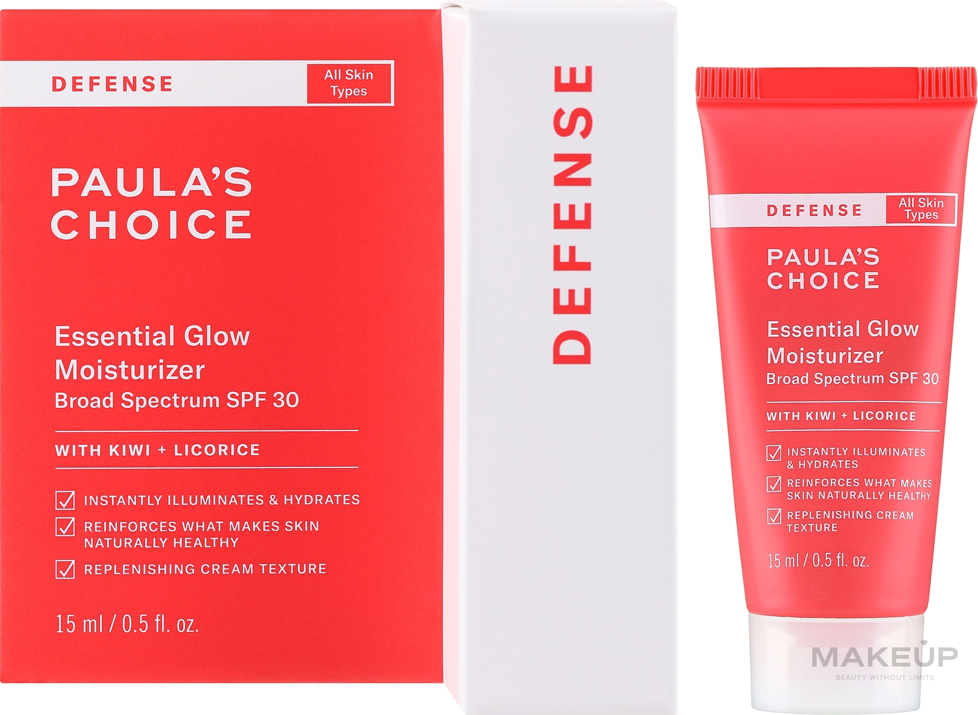 Увлажняющий солнцезащитный крем - Paula's Choice Defense Essential Glow Moisurizer SPF30 Travel Size — фото 15ml