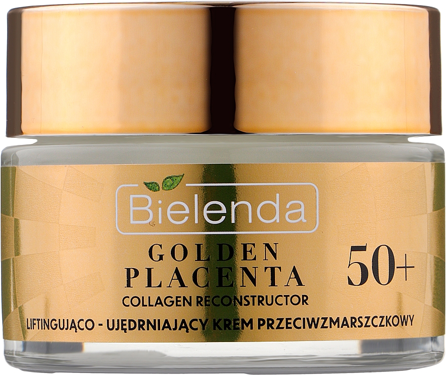 Підтягувальний і зміцнювальний крем проти зморщок 50+ - Bielenda Golden Placenta Collagen Reconstructor — фото N1