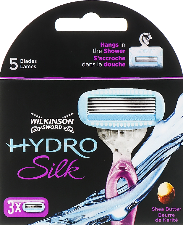 Сменные кассеты для бритья, 3 шт. - Wilkinson Sword Women Hydro Silk Purple — фото N4