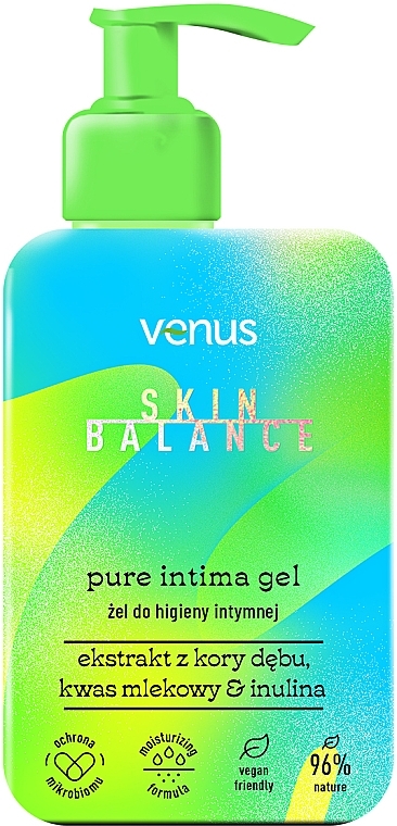 Гель для інтимної гігієни з екстрактом кори дуба, молочної кислоти та інуліном - Venus Skin Balance Pure Intima Gel — фото N1