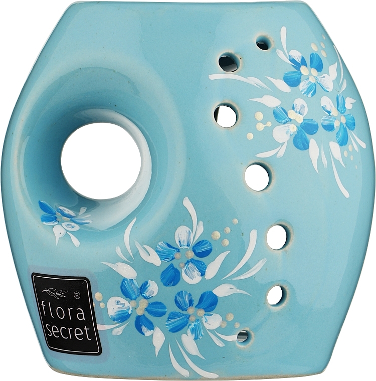Аромалампа "Ирис", голубая с синими цветами - Flora Secret — фото N1