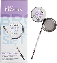 Inglot Playinn Brow Buddies Brow Makeup Set (soap/brow/30ml + brush/1pc) - Inglot Playinn Brow Buddies Brow Makeup Set (soap/brow/30ml + brush/1pc) — фото N2