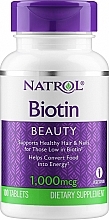 Биотин, 1000 мкг - Natrol Biotin Beuty — фото N1