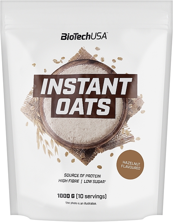 Замінник харчування "Вівсяні пластівці" зі смаком горіха - BioTech Instant Oats Hazelnut — фото N1